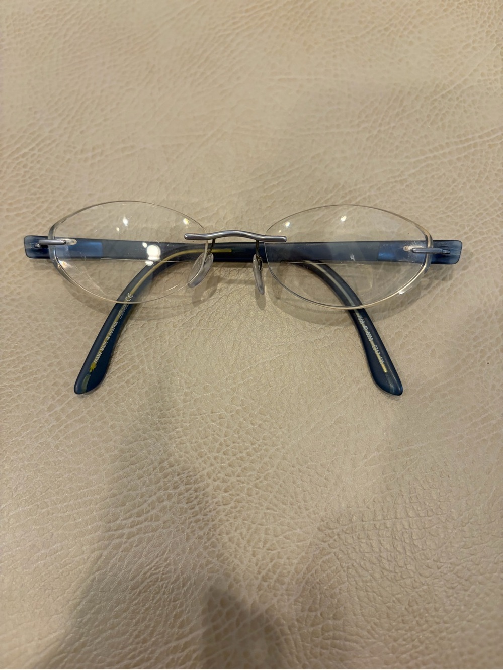 Silhouette Eyeglasses 7608 40 6058 Navy Blue Rimless Frame Austria 40[]17 135